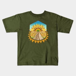 Sunflower Farm in Summer Kids T-Shirt